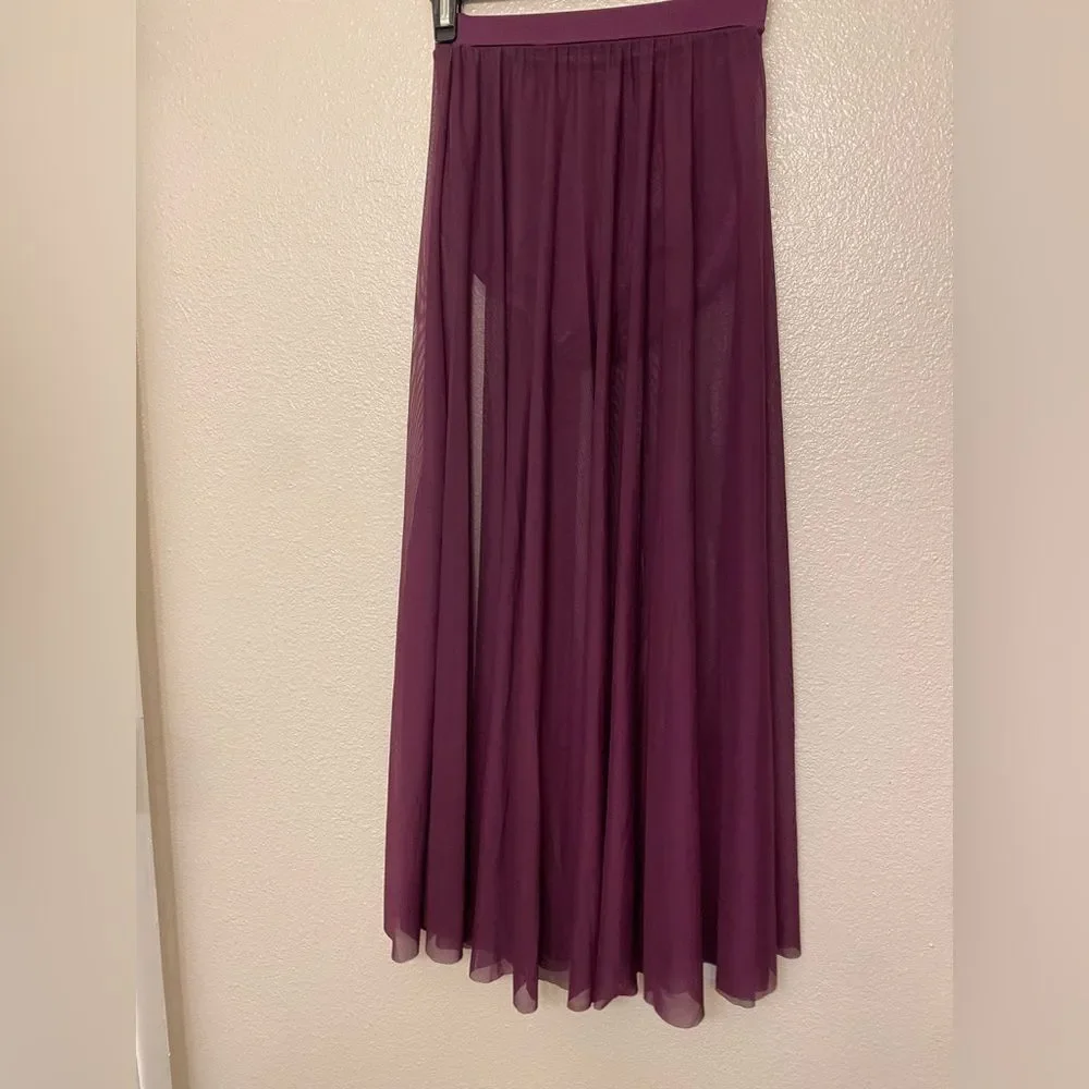 WEISSMAN Dance Costume purple velvet 2 piece bling maxi skirt Phoenix 15694 SA